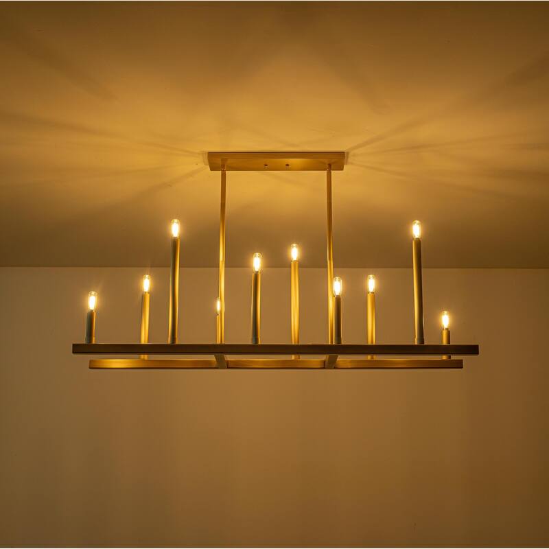 10 - Light Dimmable Modern Linear Kitchen Island Chandelier - 48.2 in