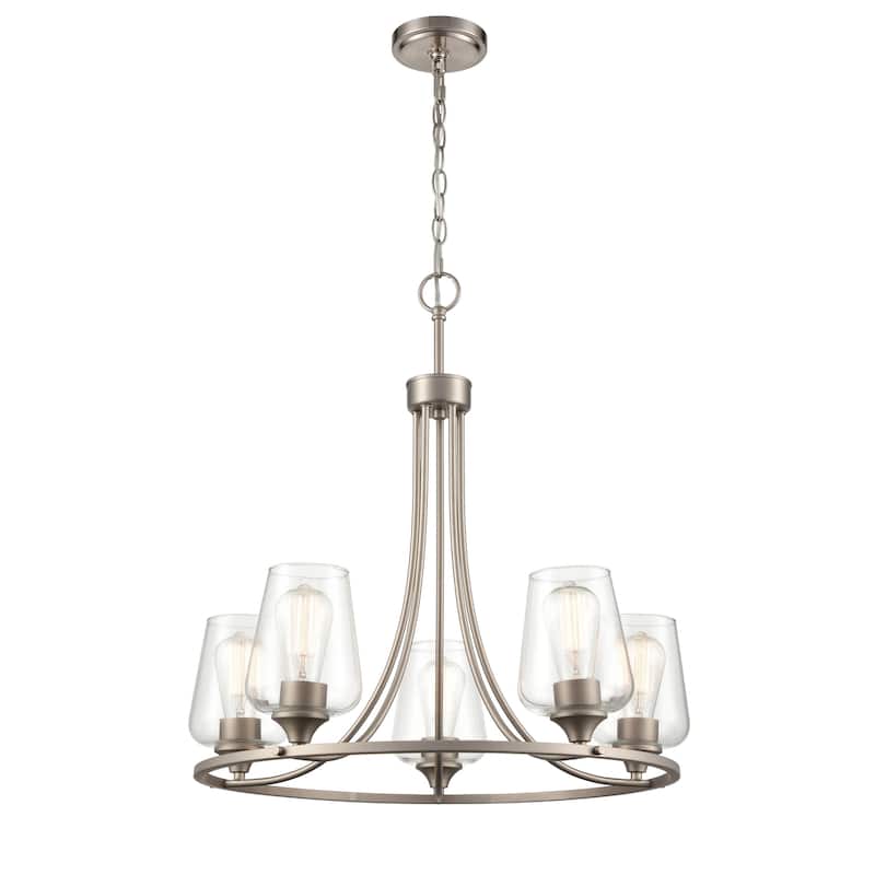 Millennium Lighting Ashford 5 Light Chandelier in Multiple Finishes with Clear Glass Shades