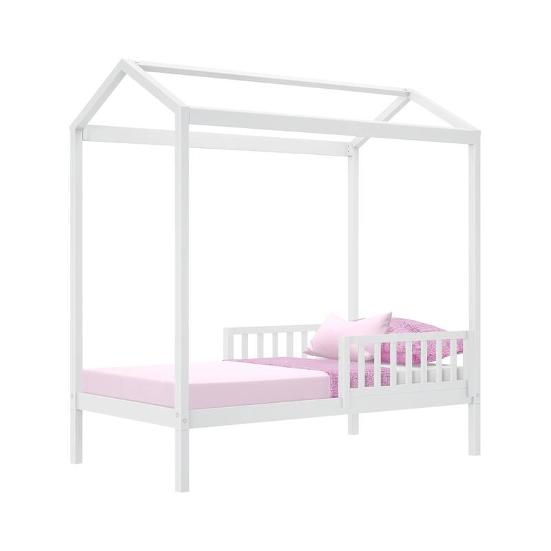 Max and Lily Twin House Bed with Guard Rail