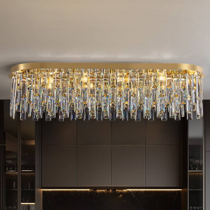 23.6 in. Chrome Crystal Chandelier Round Modern Chandelier Luxury Pendant Ceiling Light Fixture for Dining Room Living Room