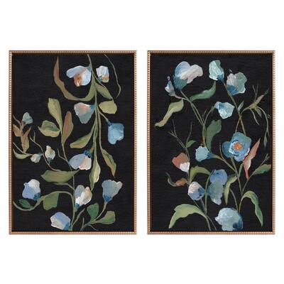 Sylvie Beaded Foliage I and III Framed Canvas Set by Nikita Jariwala