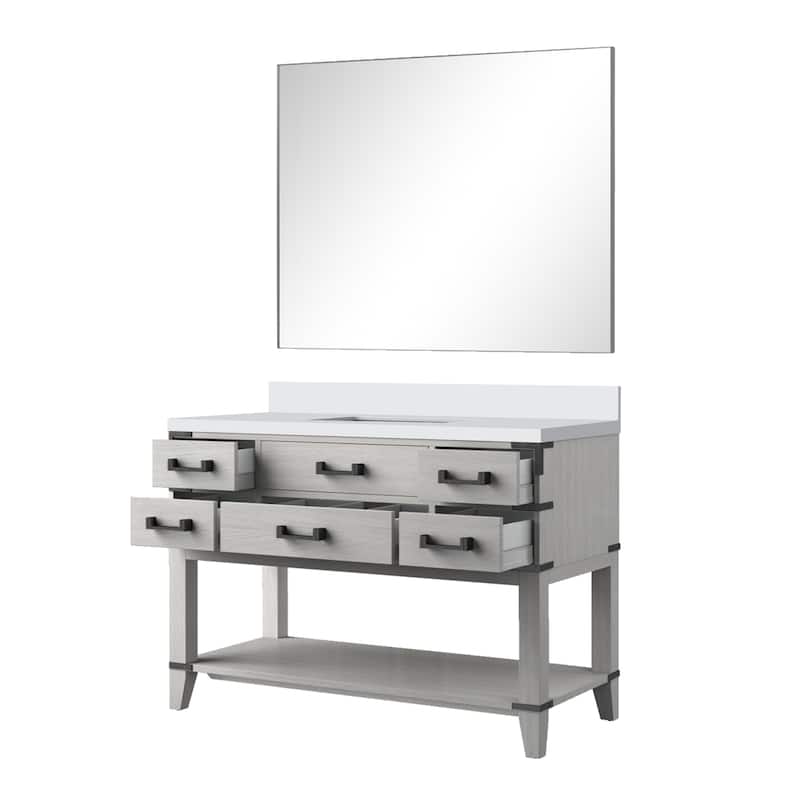 Norwalk Bath Vanity with Cultured Marble Top, Sink and Mirror