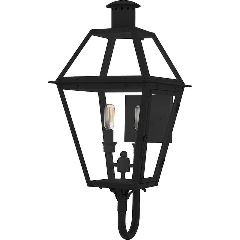Rue De Royal 2-Light Earth Black Outdoor Wall Lantern