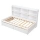 preview thumbnail 5 of 6, Twin Size Storage Bed with Side Bookcase and 2 Drawers - White