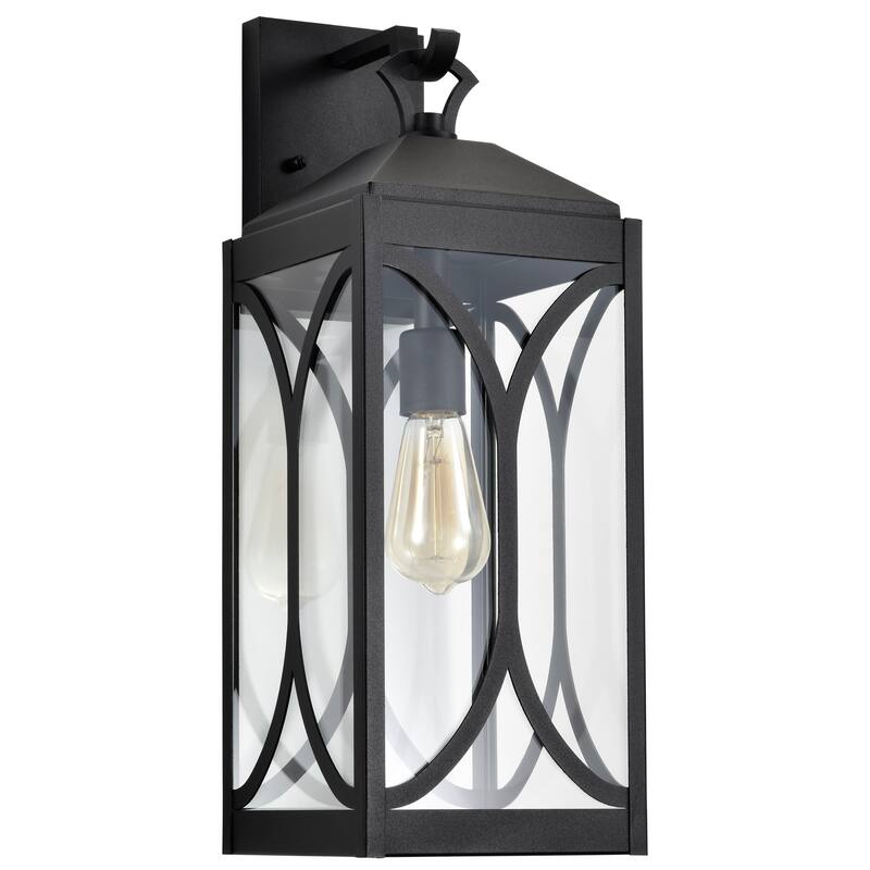 Oaklyn 1 Light Large Wall Lantern Matte Black with Clear Glass