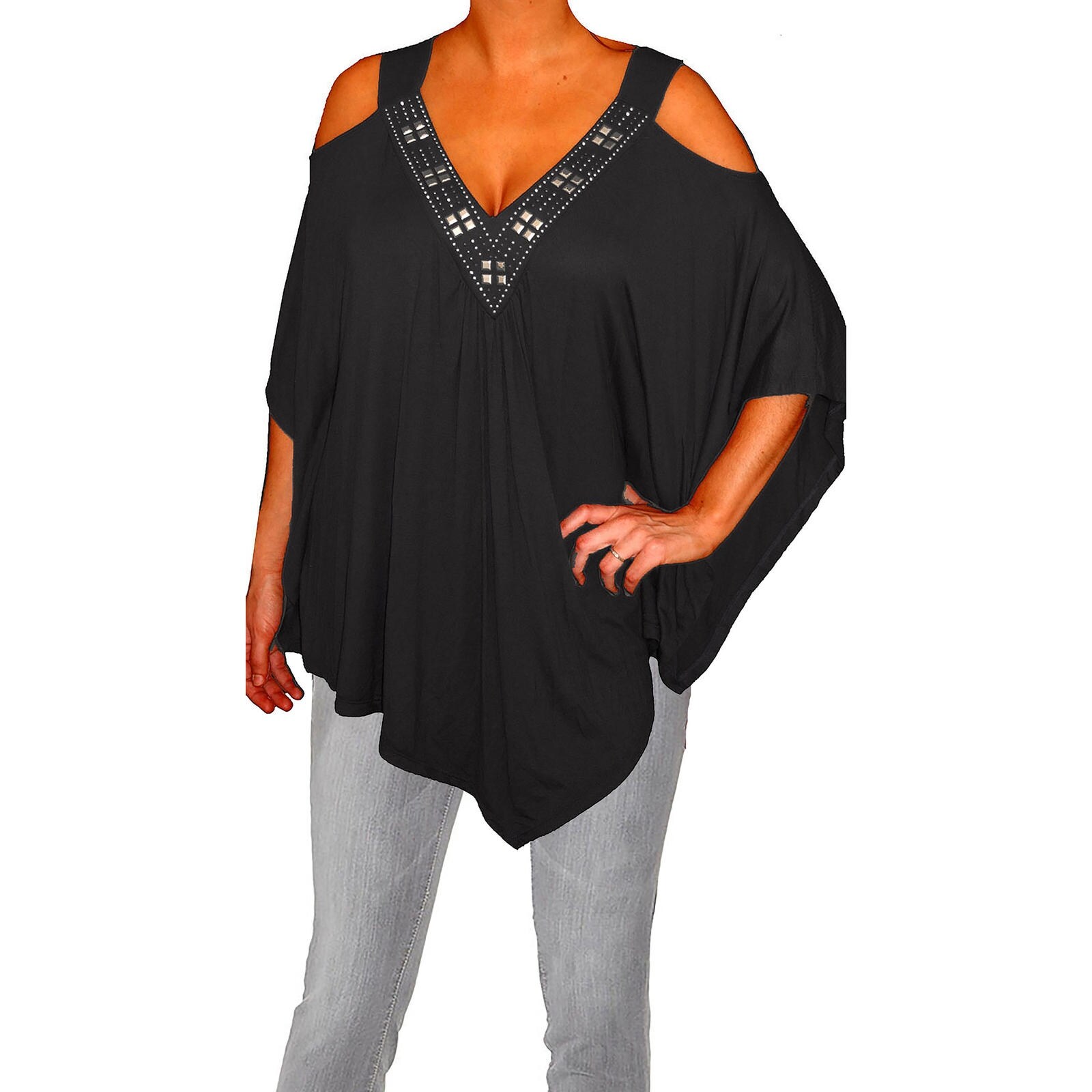 plus size open shoulder tops