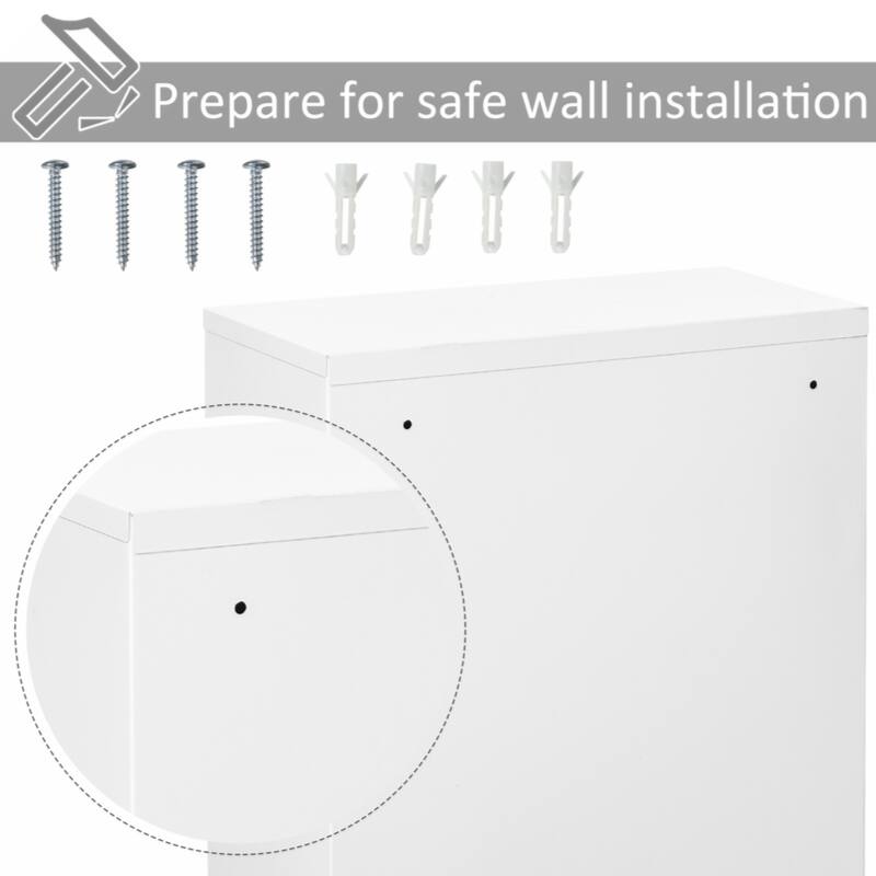Steel Wall Mount Medicine Cabinet 3 Tier Emergency Box for Bathroom Kitchen, Lockable with 2 Keys, White