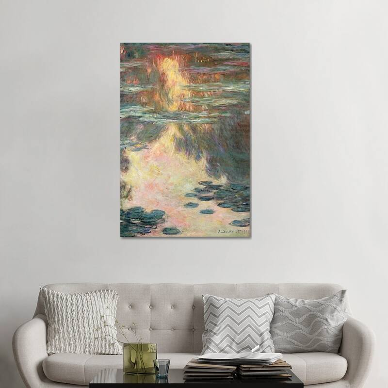 iCanvas "Waterlilies, 1907 " by Claude Monet Canvas Print - 48x32x1.5