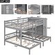 preview thumbnail 5 of 34, Minimalist Design Full-Over-Twin-Twin Bunk Bed with 3 drawers,Shelves, Wardrobe and Mirror,Store Books,Display Decorations