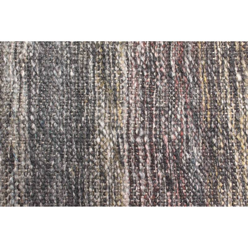 ECARPETGALLERY Flat-Weave Ankara FW Charcoal Wool Kilim - 5'1 x 7'7