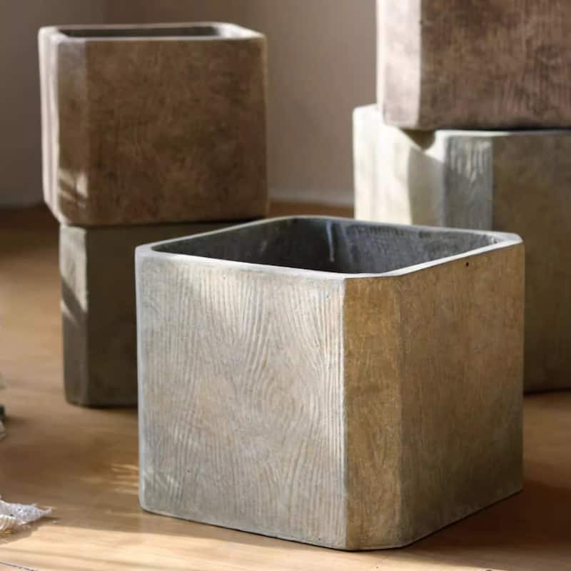 RusticReach StoneGrain Square Planter