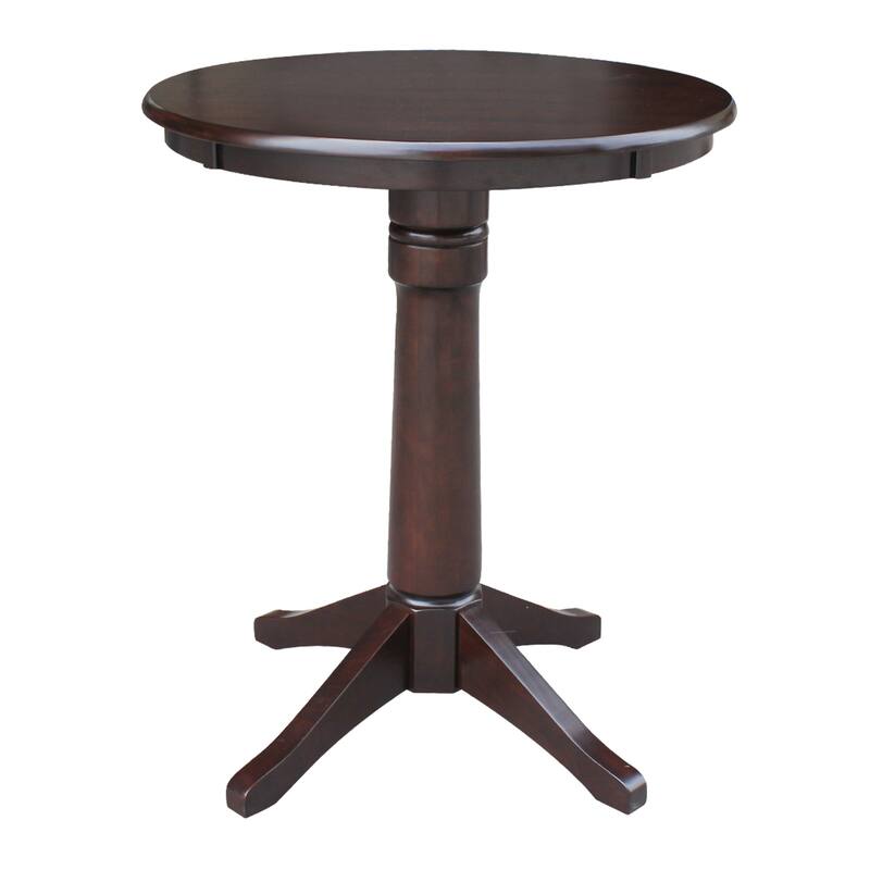 30" Round Pedestal Dining Table - Mocha - Counter Height