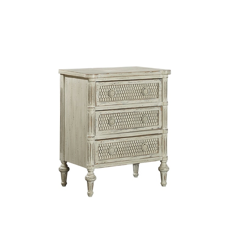 Furniture Classics Small 24-inch Distressed Finish Mesh Front Field Chest