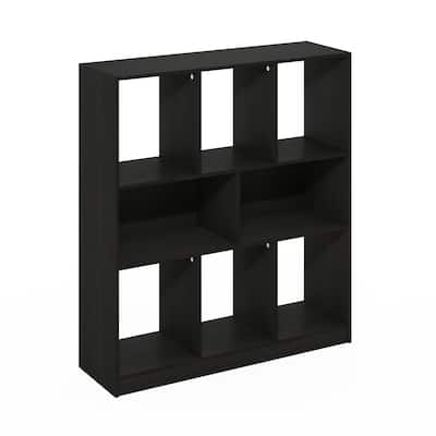 39.37 in. Tall Espresso Wood 8-Shelf Bookcase