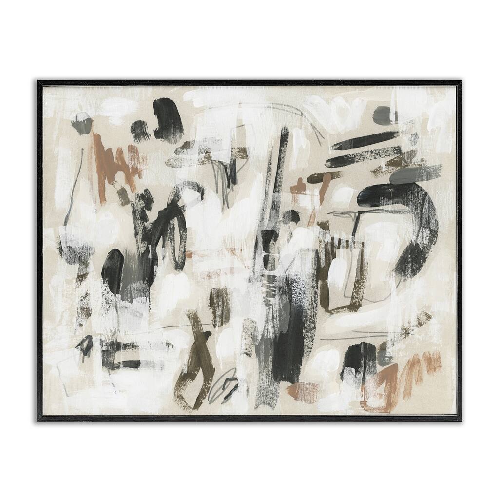 Stupell Chaotic Earthy Strokes Framed Giclee Art Design By June Erica Vess