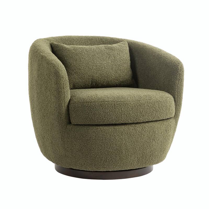 Modern Swivel Barrel Armchair with Storage