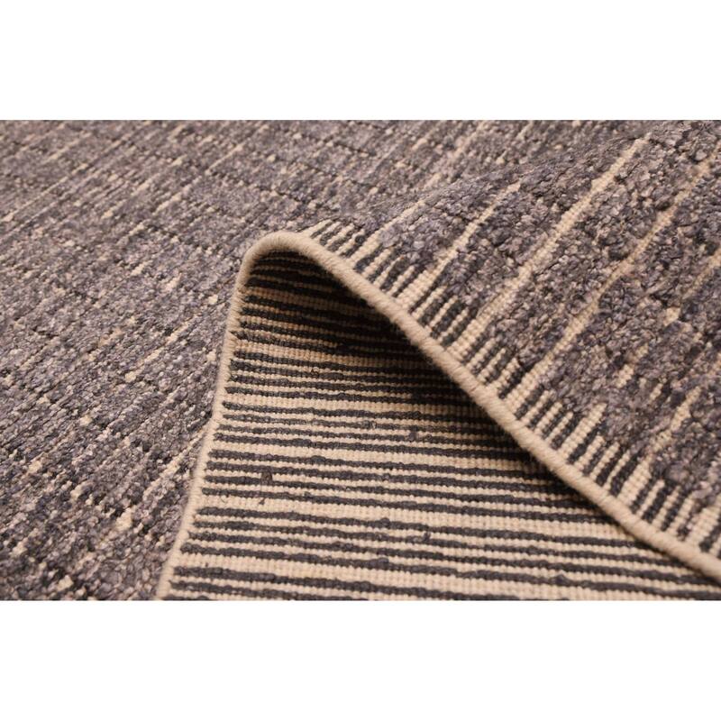 ECARPETGALLERY Hand Loomed Ananda Dark Grey Silk Rug - 9'5 x 13'4