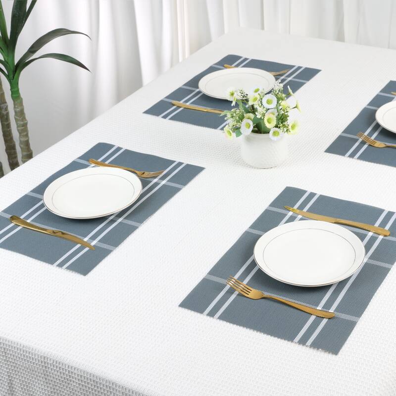 Placemat Set of 6 PVC Placemats for Kitchen Dining Table Decor, Table Placemats Wipeable Table Mat - 18*12in
