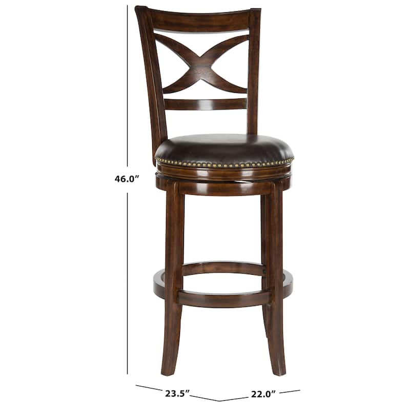 SAFAVIEH Vickey Walnut/ Brown 29-inch Bar Stool - 22" x 23.5" x 46" - 22Wx24Dx46H
