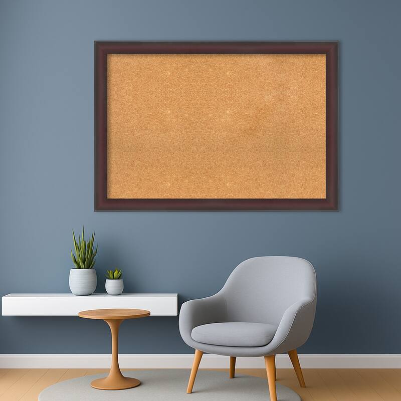 Grand Cherry Narrow Framed Cork Board - Bulletin Board, Organization Board, Pin Board