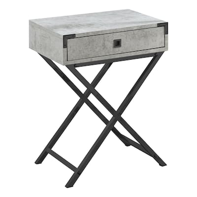 24” Modern Nightstand with Drawer and Cross Base Wood End Table for Bedroom or Living Room - 18.25”L x 12”W x 24”H
