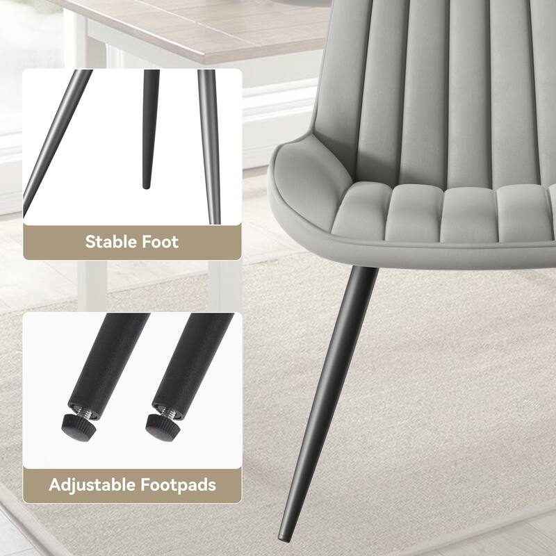 Modern Dining Chairs Set of 2, Comfy Dining Room Chairs with Thick Cushions, Upholstered Fabric Kitchen Side Chairs