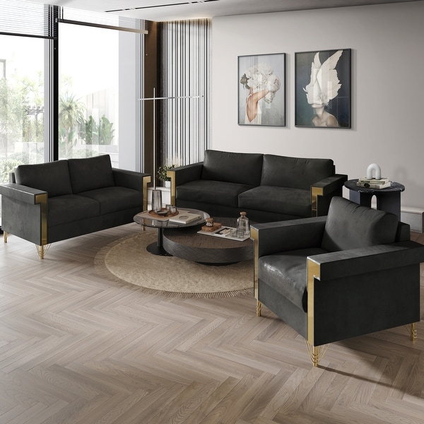 【2025年】エレガントファッションを上品に着 CraftPorch Luxurious Velvet Upholstered 3-Piece Living Room その他