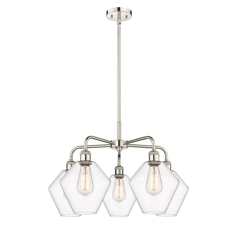 Innovations Lighting Cindyrella - 5 Light 8" Stem Hung Chandelier - Clear/Polished Nickel