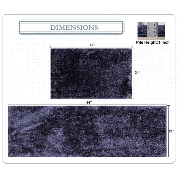 dimension image slide 15 of 28, Luxury Plush Bathroom Rug Set - Quick-Dry, Soft Microfiber, Non-Slip, Absorbent & Washable Bath Mats