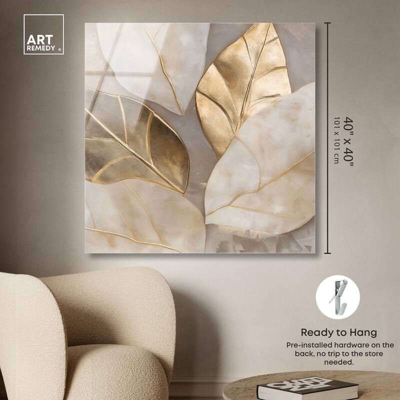 Golden Cascades Acrylic by Art Remedy, Ready to Hang