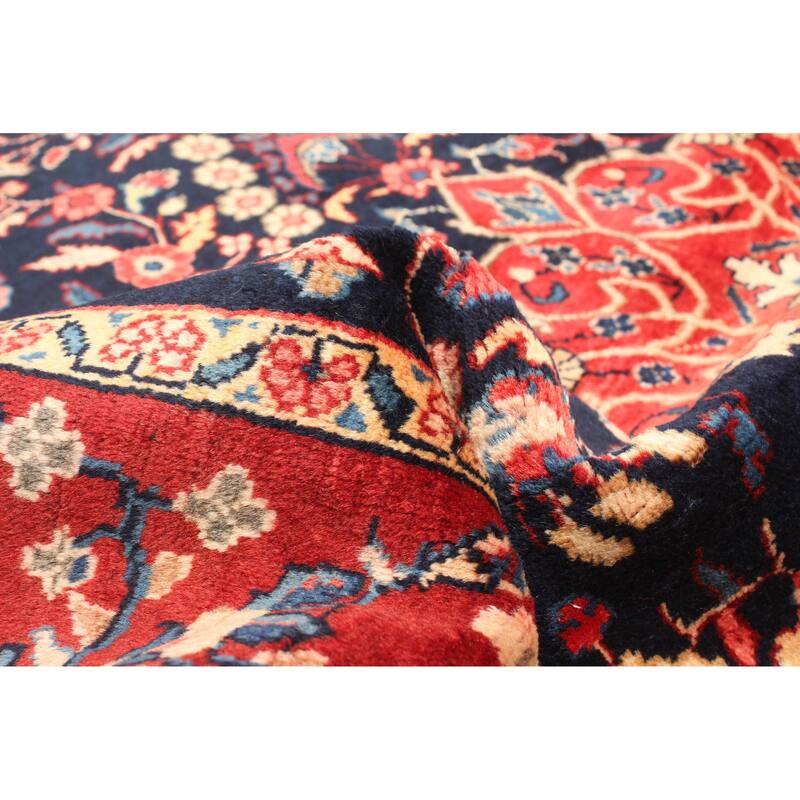 ECARPETGALLERY Hand-knotted Kayseri Navy Wool Rug - 4'5 x 7'7