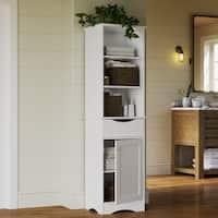 32.6W Tall Bathroom Storage Cabinet with 3 Drawers - Bed Bath