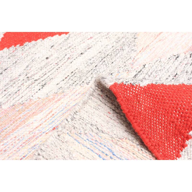 ECARPETGALLERY Flat-Weave Ankara FW Grey Wool Kilim - 5'4 x 7'9