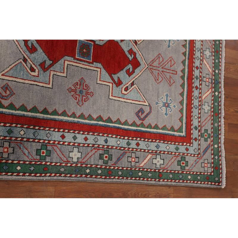 Kazak Foyer Rug Handmade Bedroom Wool Carpet - 3'6" x 4'11"