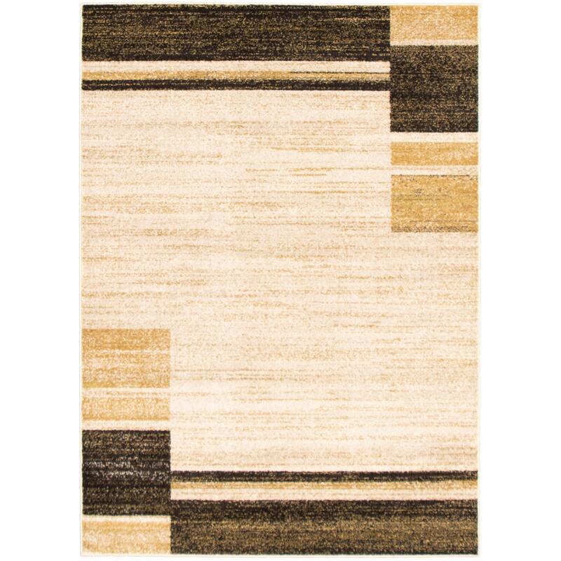 ECARPETGALLERY Ayla Transitional Rug - 5'3" x 7'3" - Ivory/ Dark Brown