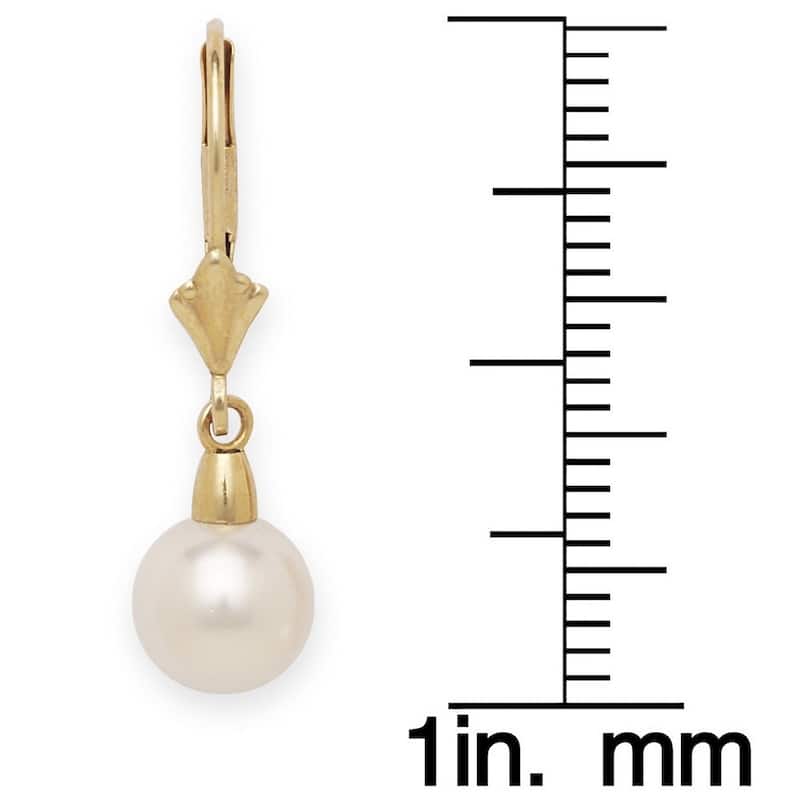 Curata 14k Gold Crystal Pearl-shape Leverback Earrings