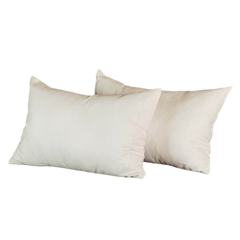 HomeRoots Set of Two 12" X 20" White Lumbar Throw Pillow Covers