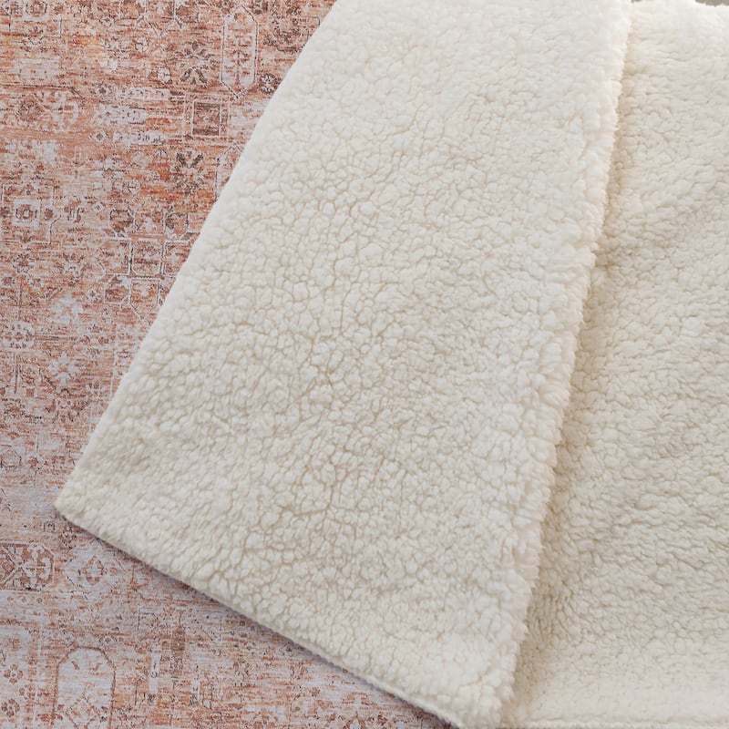 Premium Machine Washable Traditional Moroccan Sherpa Throw Blanket