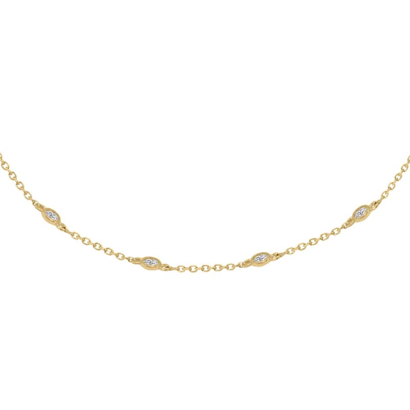 Marquee 1/4 Carat TW Bezel Set Lab Grown Diamond Station Bracelet in 14K Yellow Gold