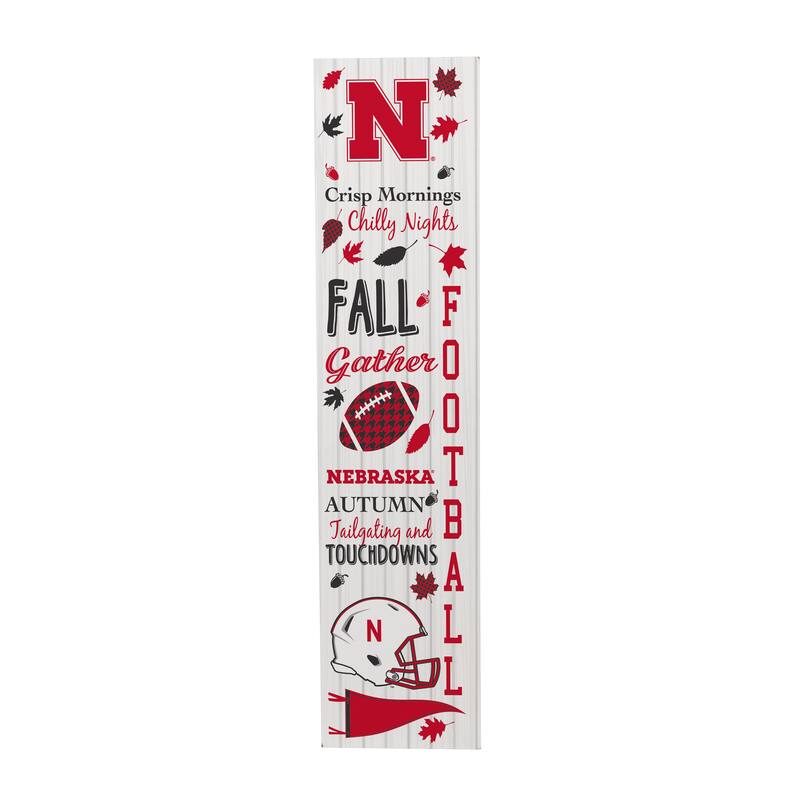 47" Double Sided Seasonal Porch Leaner, University of Nebraska - 47" x 11.25"