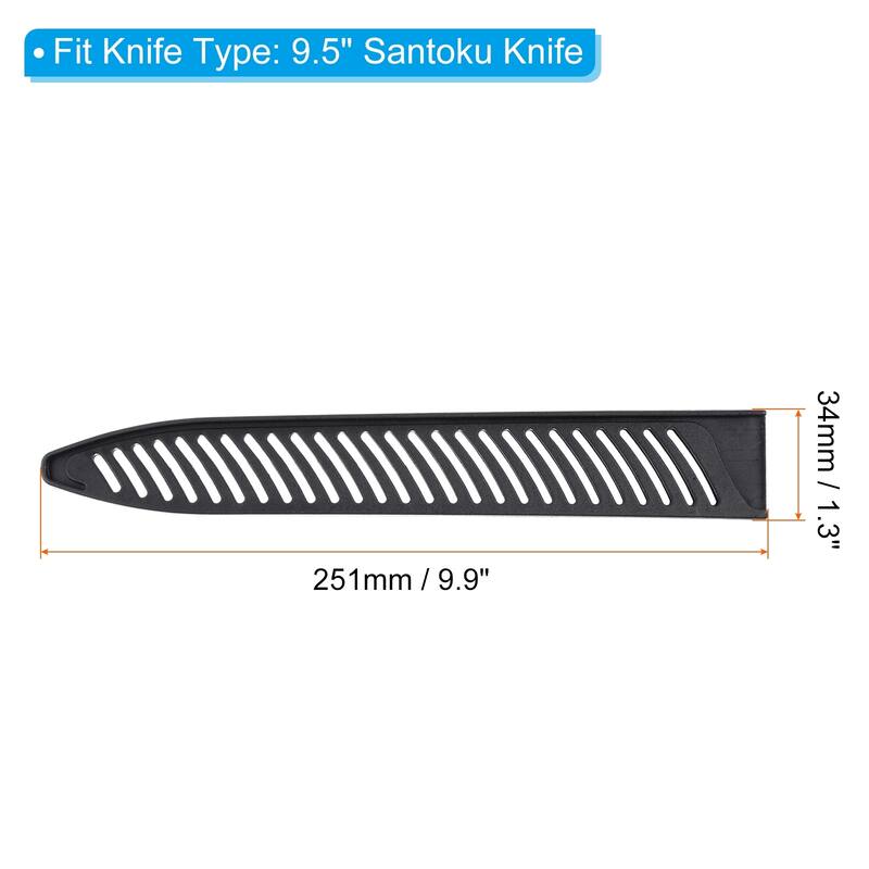 2Pcs PP Kitchen Knife Sheath Cover Sleeves for 9.5" Carving Knife - Black - 9.5 inch, 2 Pack