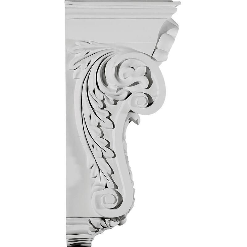 4 5/8"W x 5 1/4"D x 10 3/4"H Scroll Leaf Corbel