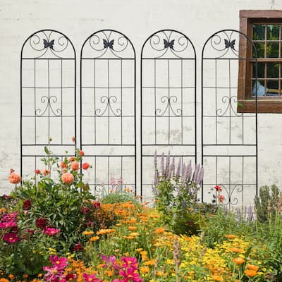 4 Pack Metal Garden Trellis 86.7in x 19.7in Rustproof Trellis