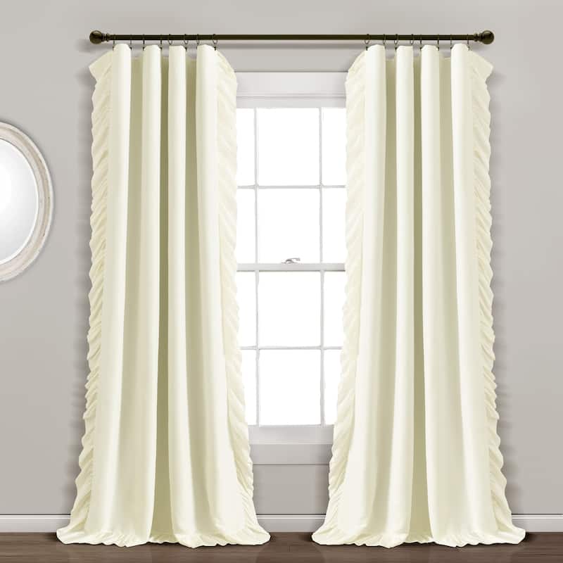 Lush Decor Reyna 100 percent Lined Blackout Window Curtain Panel - 54X84 - Ivory