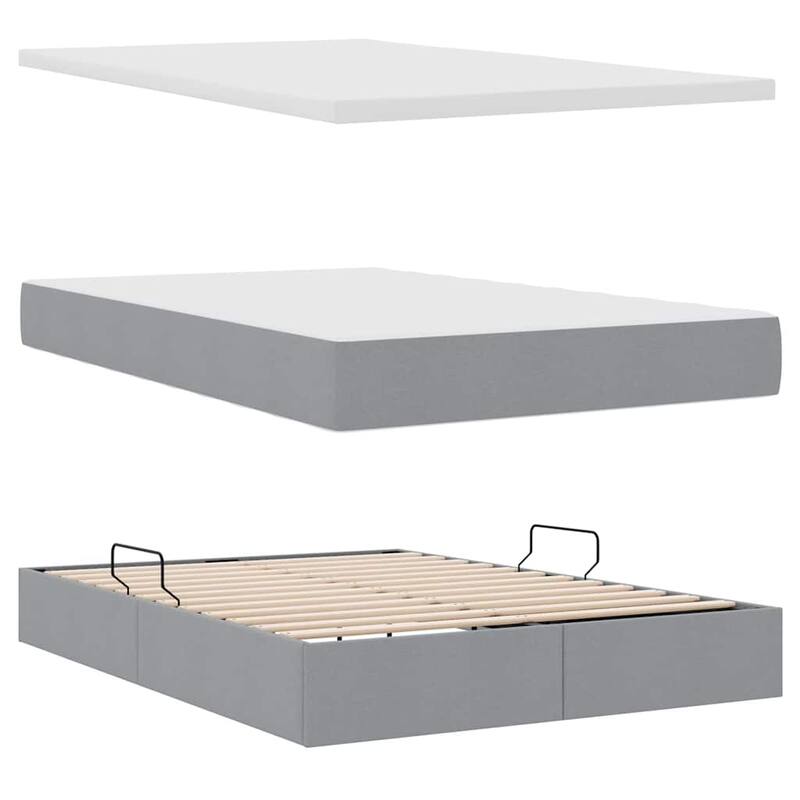 vidaXL Storage Bed with Mattress in Polyester