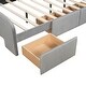 preview thumbnail 15 of 45, Roomfitters Twin/Full Size Velvet Platform Bed with Rabbit-Shaped Headboard, Drawers, Bed-End Storage Pocket