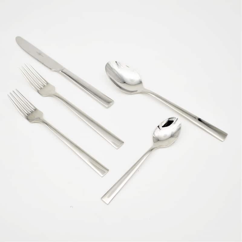 Euro Ceramica Argento Silver Stainless Steel 5 Piece Flatware Set