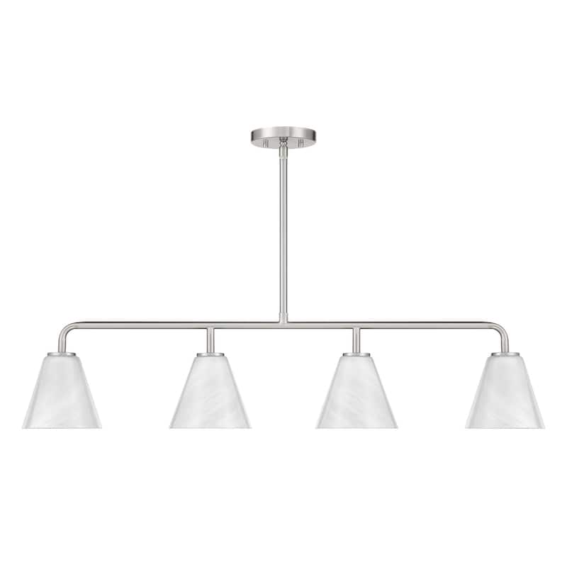 Blair 4-Light Linear Chandelier - Satin Nickel