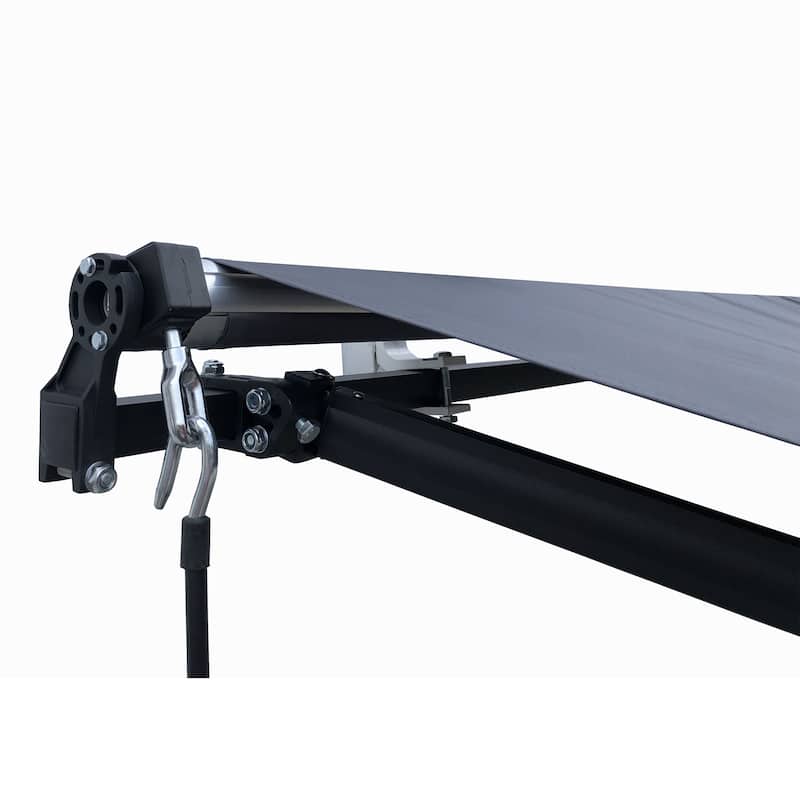 ALEKO Black Frame Retractable Home Patio Canopy Awning 13 x 10 ft Grey