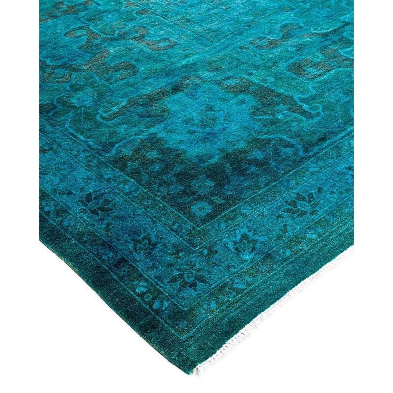 Overdyed, One-of-a-Kind Hand-Knotted Area Rug - Blue - 11' 4" x 17' 6"